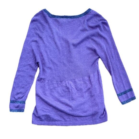 Boden Purple Cotton Cardigan Sweater with Glass Buttons sz. 10 #AE - Picture 2 of 7